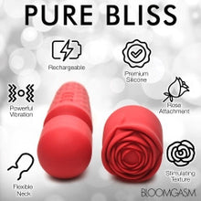 Load image into Gallery viewer, Bloomgasm Pleasure Rose 10x Silicone Wand with Rose Attachment
